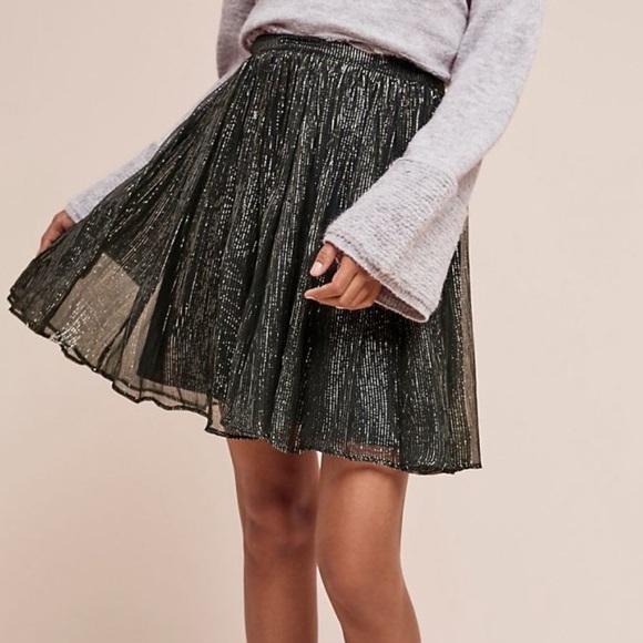 NWOT Anthropologie Ranna Gill Idina Metallic Skirt - Picture 1 of 7